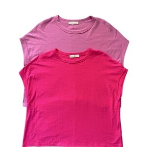 Zenana Pink and Purple Short Sleeve Top Bundle
